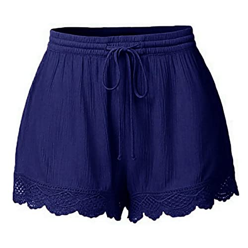 women's shorts dressy shorts for women shorts for women trendy mid rise womens shorts casual pull on shorts for women linen shorts for women 7 inch inseam flowy shorts for women plus size Blue M