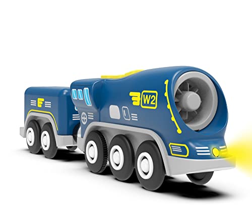 Battery Operated Locomotive Train for Wooden Tracks, Powerful Engine Toy Train Vehicle for Railway Track, Science Fiction Train Car Series Fit All Brands Railroad (Battery Not Included)