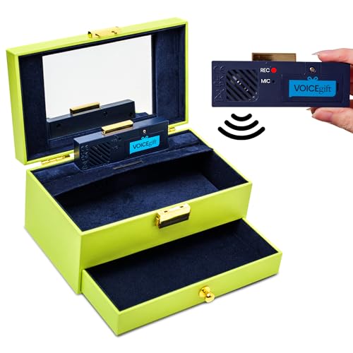 VOICEGIFT Voice Recordable Ring Box (Voice Recordable Storage Box - Lime Green)