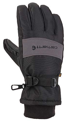 Carhartt Men's WP Waterproof Insulated Glove, Black/Grey, Large