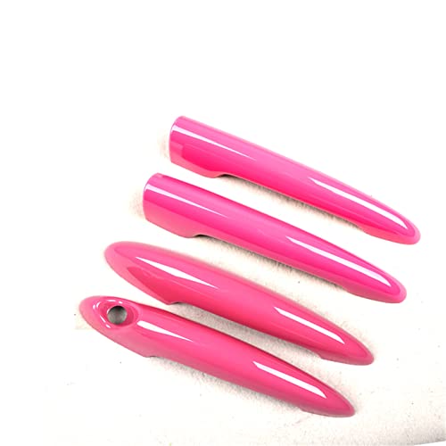 Car Exterior Side Door Handle Cover Shell Gloss ABS Case Accessory Compatible with Mini Cooper R Series Mini Cooper R Series(Pink,R55 Clubman Two Doors and Trunk Door 4 pcs)