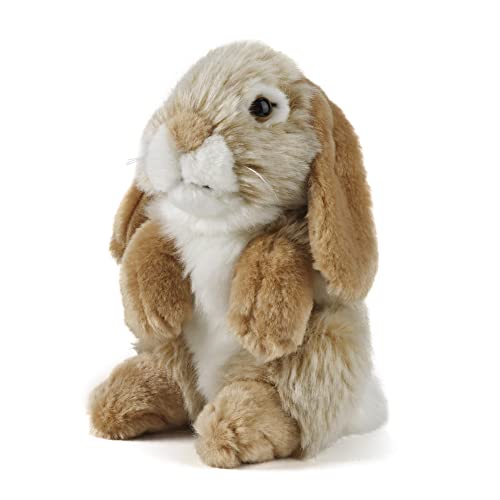 Living Nature Brown Sitting Lop Eared Rabbit Stuffed Animal | Fluffy Rabbit Animal | Soft Toy Gift for Kids | 7 inches