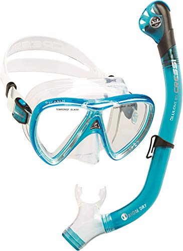 Cressi Ikarus & Orion Dry, Translucent Aqua, Clear/Translucent Aquamarine, One Size