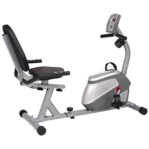 Body Champ Magnetic Recumbent Exercise Bike, Low-Impact Exercise Indoor Cycling Bike for Cardio Fitness, Equipment for Home Gym BRB852, Black/Silver, one Size