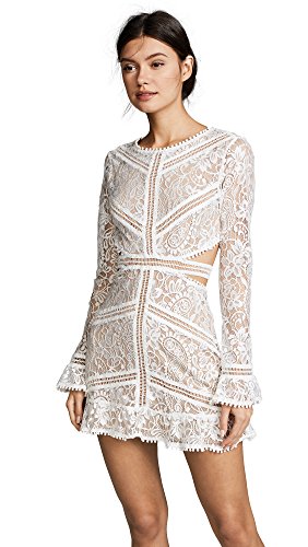 For Love & Lemons Women's Emerie Cutout Dress, White, M