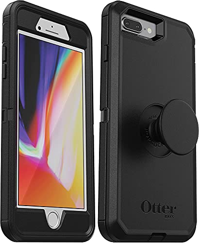 OtterBox + Pop Defender Series Case for iPhone 8 Plus & iPhone 7 Plus (ONLY - NOT Smaller 8/7) Non-Retail Packaging - Black