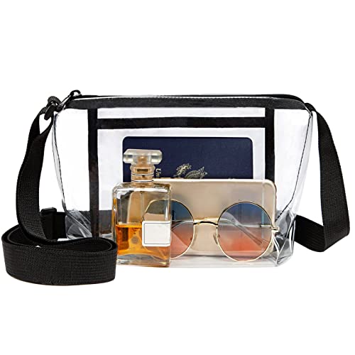 KUI WAN Clear Purse,Clear Bag Stadium Approved with Inner Pocket and Adjustable Strap for Concerts and Sports Event Clear Bag