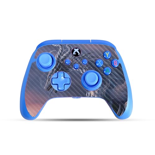 Carbon Fiber Gaming Skin Compatible with PowerA Xbox Series X|S Enhanced Wired Controller - Dragon Fantasy - Premium 3M Vinyl Protective Wrap Decal Cover | Crafted in The USA by MightySkins