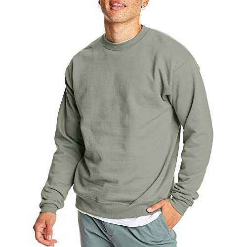 Hanes Men's EcoSmart Sweatshirt, stonewashed green, Small