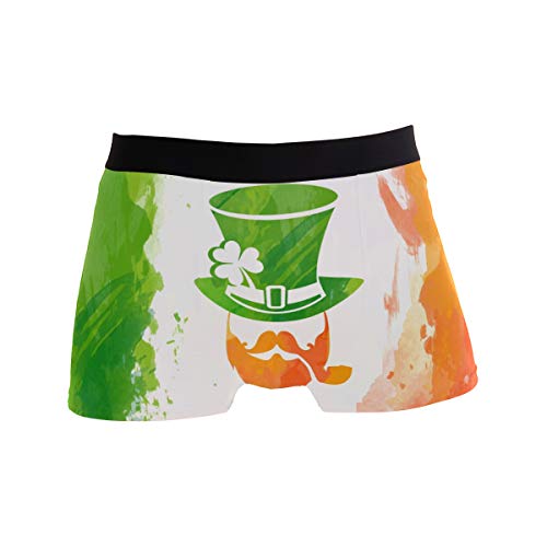 ZZKKO Workout Briefs Men's Underwear Briefs Irish Flag with Leprechaun Saint Patrick's Day Breathable Underwear Sport Men Brief Size M