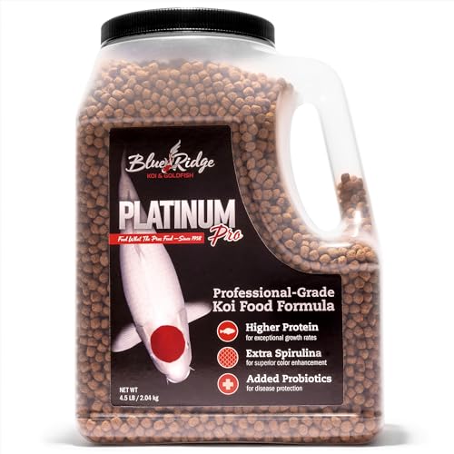 Blue Ridge Fish Food [4.5lb], Platinum Professional Formula 3/16' Floating Pellet, Koi and Goldfish