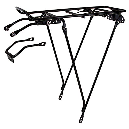 Ventura Economical Bolt-On Bicycle Carrier Rack, Adjustable Fit for 26'/28'/700c, Steel , Black