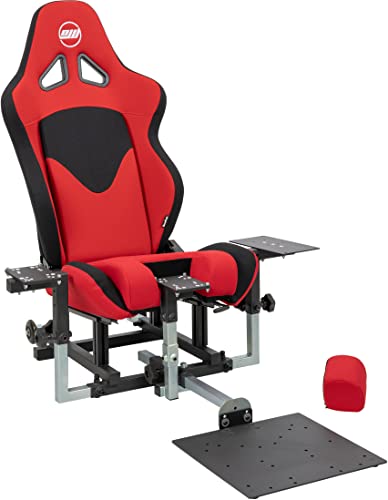 SimFab Modular Flight Simulator Pit For Combat Simulation. DCS Edition. Compatible With Thrustmaster Warthog, WinWing, VirPil, VKB And Alike Controls. Upgradable To General Aviation, Space Sim Or Sim Racing. (red seat)