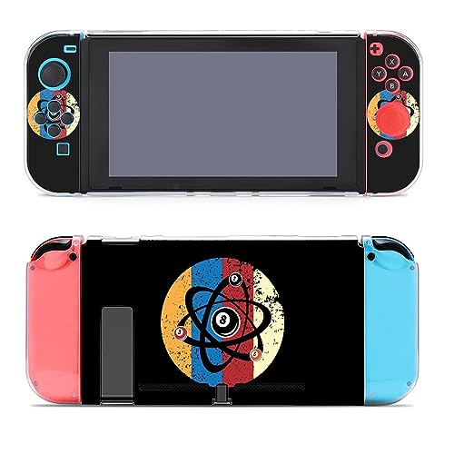 Billiards Balls Printed Protective Case Cover Compatible with Switch Game Console Controller with Holder Stand