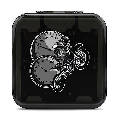 Motocross Dirt Bike 12 Game Card Case for Switch Portable Hard Shell Protective Game Card Holder Box