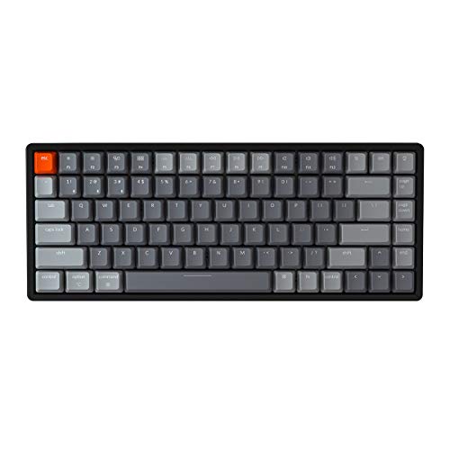 Keychron K2 Version 2 Wireless Gaming Mechanical Keyboard, Bluetooth/USB Wired Compact 84 Keys RGB LED Backlight N-Key Rollover, Aluminum Frame for Mac Windows, Gateron G Pro Red Switch
