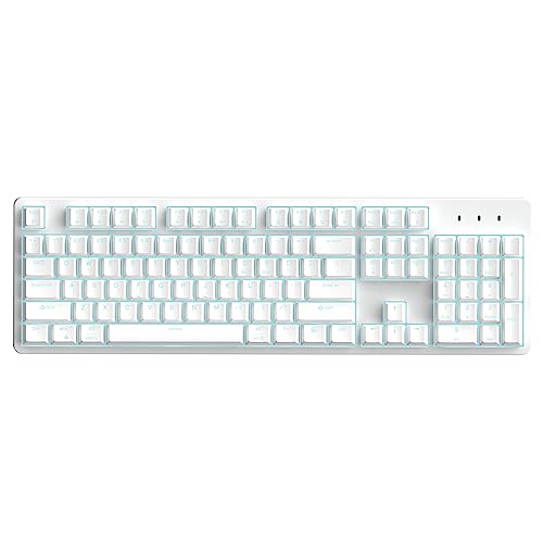 IROK FE87/104 Pro Wirless hot-swappable Gaming Keyboard, backlighting Mechanical Keyboard, Silenced Construction, Bluetooth/2.4G/Wired for Windows PC Gamers White-Brown Switch