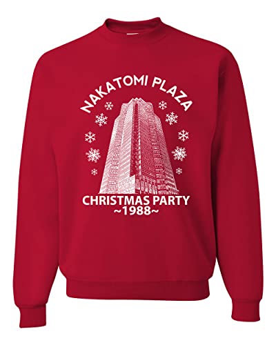 Wild Bobby Nakatomi Plaza Christmas Party 1988 Classic McClane Die Hard Ugly Christmas Sweater Unisex Crewneck Sweatshirt, Red, Large
