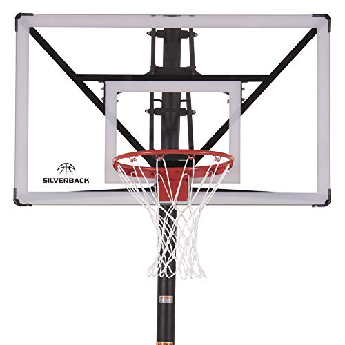 Silverback NXT 54' In-Ground Basketball Hoop with Adjustable-Height Backboard and QuickPlay Design , Black