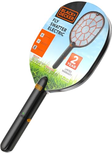 Bug Zapper Racket – Electric Fly Swatter for Gnats, Mosquitoes, & More – Harmless-to-Humans Outdoor Bug Zapper Battery Operated – Handheld Electric Fly Swatter – Bug Zapper Indoor Racket