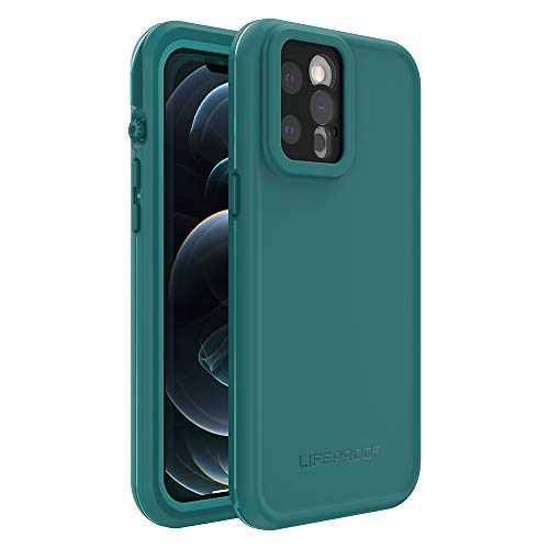 LifeProof iPhone 12 Pro Max FRĒ Series Case - FRĒE DIVER (OCEAN DEPTHS/PEACOCK BLUE), waterproof IP68, built-in screen protector, port cover protection, snaps to MagSafe