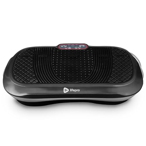 LifePro Vibration Plate Exercise Machine - Whole Body Workout Vibration Fitness Platform w/ Loop Bands - Home Training Equipment for Weight Loss & Toning (Black)