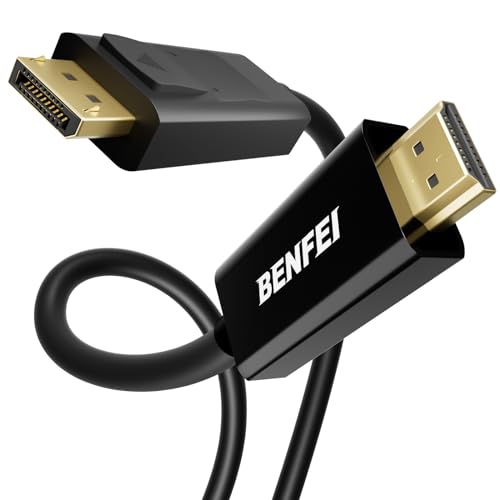 BENFEI 4K DisplayPort to HDMI 6 Feet Cable 2 Pack, Uni-Directional DP 1.2 Computer to HDMI 1.4 Screen Cable Compatible with HP, ThinkPad, AMD, NVIDIA, Desktop