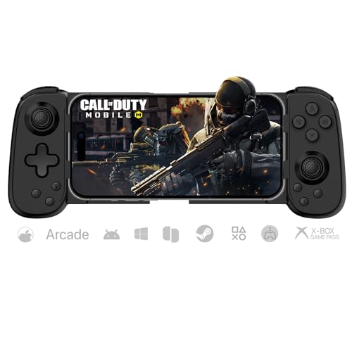 arVin Mobile Gaming Controller for iPhone/iPad/Android/Tablet/PC/Switch/PS3/PS4, Wireless Gamepad Joystick with Turbo/6-axis Gyro/Vibration, Play Xbox Cloud Gaming/PS Remote Play/Steam Link/Call of Duty