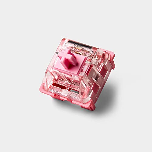 KTT Rose/Strawberry Switches, 3Pin 45g Linear Pink Transparent Switch for Gaming Mechanical Keyboard (Color : Rose, Size : 90PCS)