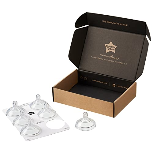 Tommee Tippee Advanced Anti-Colic Baby Bottle Nipples, Breast-Like, Soft Silicone, Medium Flow, 3 Months+, 6 Pack