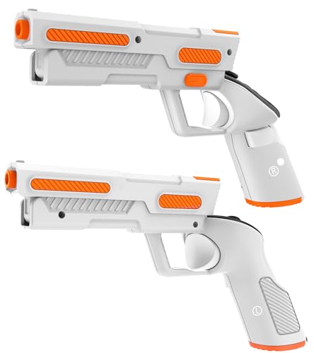 YRXVW Weighted PistoI Grip VR Stock Controller Accessories for Oculus Quest 3, VR Controller Accessories, Enhanced FPS Games Experience Holding Feels, Anti Slip Handle Shell Cover Protector (White)