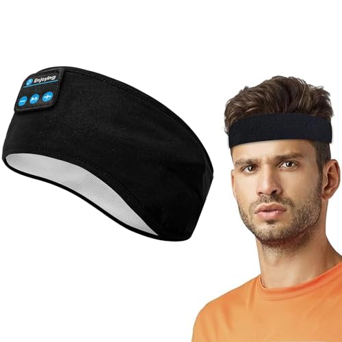 Sleep Earphones Wireless Headband, Bluetooth Sports Earphones with Ultra-Thin High-Definition Stereo Speakers, Unisex, Very Suitable for Sleep, Exercise, Jogging, Yoga, Insomnia (Black)