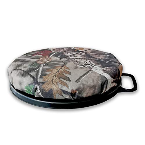 AUSCAMOTEK SwiveL Bucket Lid Seat with Padded Camo 5 Gallon Pail Top Seat Cushion for Hunting Fishing Gardening Quiet and Comfortable