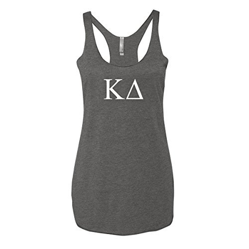 Kappa Delta Flowy Racerback Tank Top (M (6-8)) Heather, Grey, White