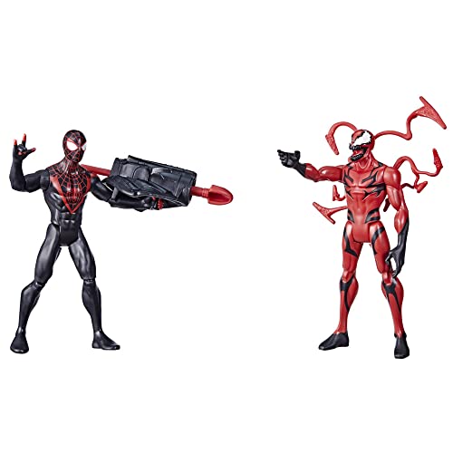 Marvel Spider-Man Miles Morales Vs Carnage Battle Packs, 6-Inch-Scale and Figure 2-Pack, Toys for Kids Ages 4 and Up