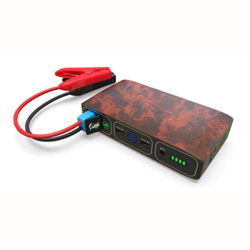 HALO Bolt 58830 mWh Portable Phone Laptop Charger Car Jump Starter with AC Outlet and Car Charger - Wood Grain, Usb