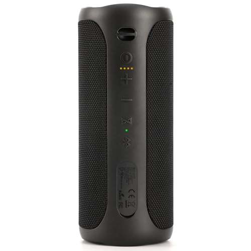 SOWO Waterproof Bluetooth Speaker Wireless- Portable Speaker Loud with Built-in Subwoofer and Tweeter, Extra Bass, Stereo Sound, IP67, Colorful Lights for Party, Outdoor, Camping - Black