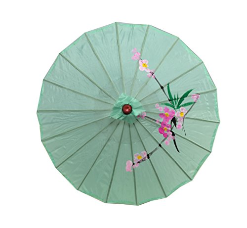 JapanBargain 3194, Asian Parasol Chinese Japanese Nylon Umbrella Parasol for Photography Cosplay Costumes Wedding Party Home Decoration Adult Size, 32 inch, Green