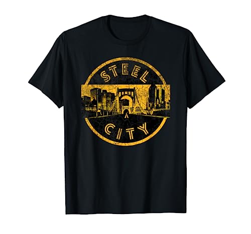 Pittsburgh Steel City Retro Skyline Bridge Vintage T-Shirt