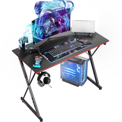 CubiCubi Gaming Desk 32 Inch PC Computer Desk, Home Office Desk Table Gamer Workstation, Simple Game Table, Black