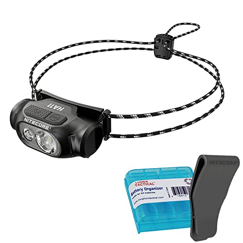 Nitecore HA11 Camping Headlamp, 240 Lumen Ultra Lightweight, use 1xAA Battery with Lumen Tactical Organizer