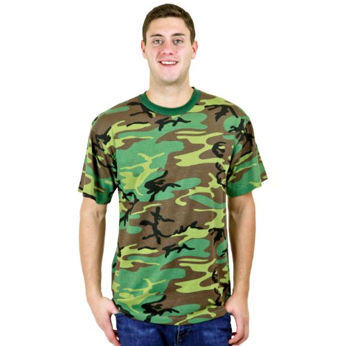 Rothco Uf Short Sleeve T-shirt Woodland Camo, X-Large