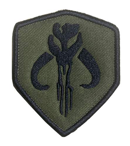 Movie Film Skull Mercenary Shield Bounty Hunter Military Embroidered Emblem Badge Patch Hook & Loop Tactical Patch for Backpacks Caps Jersey Jeans Jacket -Green
