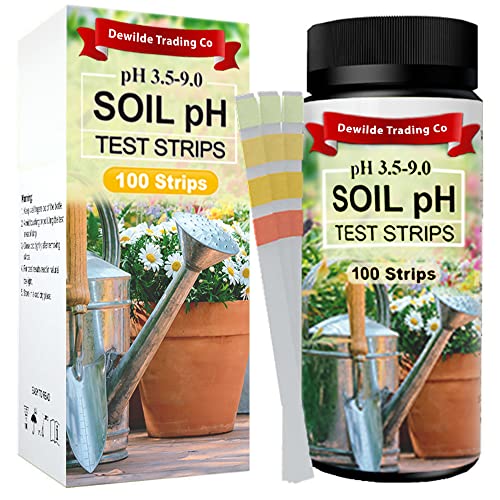 Soil pH Paper Test Kit – 100 Tester Strips (3.5-9 Range) – Use for Testing Garden Home Lawn Grass Vegetable Gardening Dirt Yard Compost Outdoor and Indoor Plants