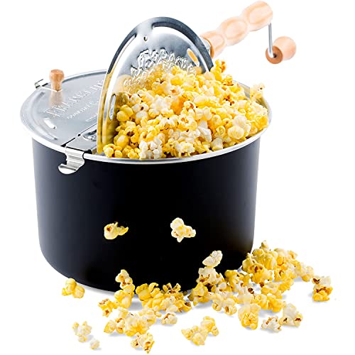 Franklin's Gourmet Popcorn Popper - 6 Quarts Original Stovepop Popcorn Maker with FREE Organic Popcorn Kit - Delicious & Healthy Movie Theater Popcorn - Homemade Popcorn Machine Just Like the Movies