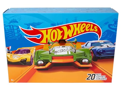 Hot Wheels Set of 20 Toy Cars & Trucks in 1:64 Scale, Collectible Vehicles (Styles May Vary)