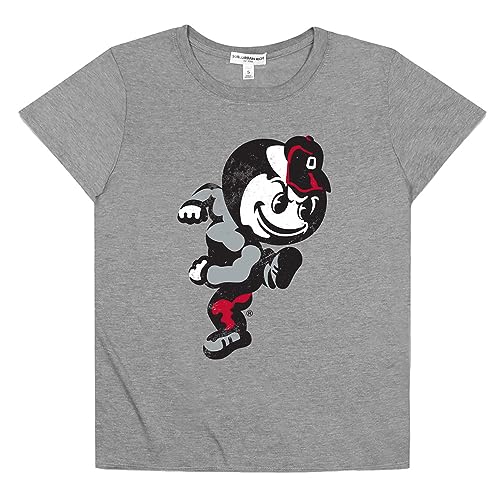 Suburban Riot The Ohio State University Official Brutus Loose Women's Tri-Blend Short Sleeve T-Shirt, Athletic Heather (X-Small)