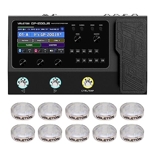 VALETON Multi Effects Processor Pedal Guitar Bass Amp Modeling IR Cabinets Simulation Multi-Effects with Expression Pedal FX Loop MIDI I/O Stereo OTG USB Audio Interface GP-200JR