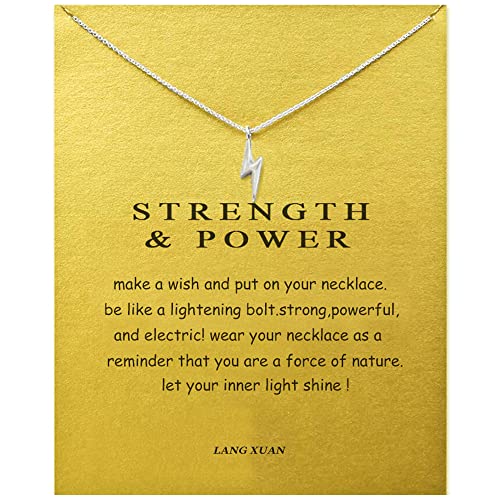 LANG XUAN Friendship Compass Necklace Good Luck Butterfly Pendant Chain Necklace with Message Card Gift Card for Women