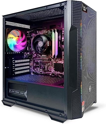 NSXGAMING Nova Desktop Gaming Computer (AMD Ryzen 5 5600G, 16GB 2 * 8 GB DDR4 3600, 512Gb M2 NVME SSD, RGB Fans, Windows 11 Home 64-bit Ready, Wify Ready, Mouse and Keyboard)